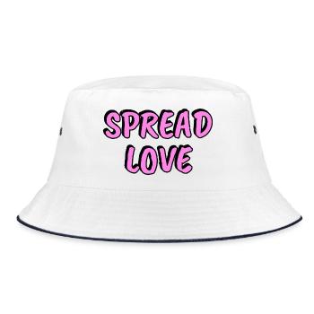 Liebe verbreiten — Pink - Bucket Hat - Weiß/Navy - Vorne