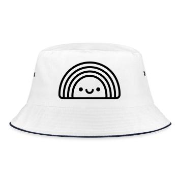 rainbow - Bucket Hat - white/navy - Front