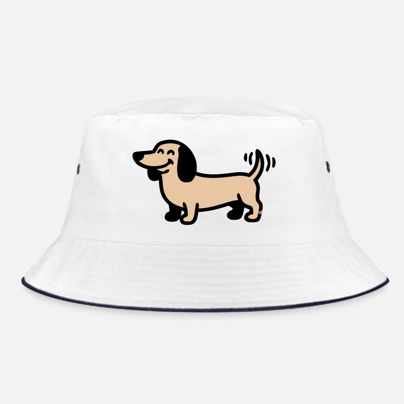 Fröhlicher Dackel Hund Comic Bucket Hat