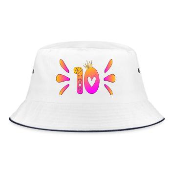 Ten 10th Birthday - Bucket Hat - white/navy - Front
