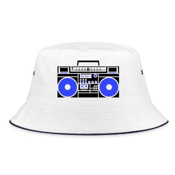Ghetto blaster radio - Bucket Hat - white/navy - Front