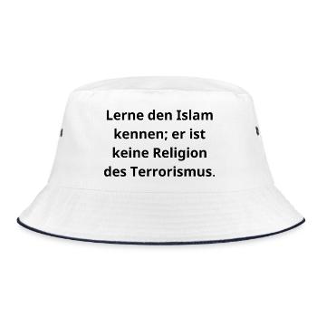 Islam kennenlernen: Frieden statt Vorurteile - Bucket Hat - Weiß/Navy - Vorne