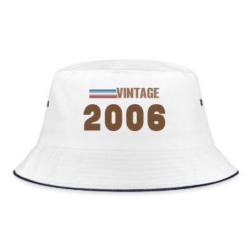 20 Jahre 2006 Handgeschriebenes Skript-T-Shirt - Bucket Hat - Weiß/Navy - Vorne