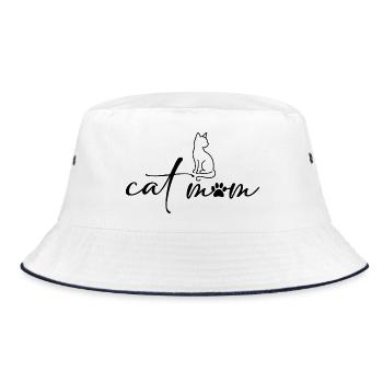 Cadeau Chat Maman Chat Amoureuse des Chats - Bob - blanc/marine - Devant