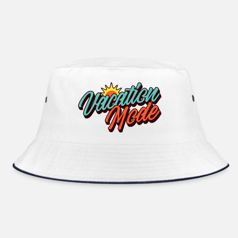 Vacation Mode Urlaubsmodus Retro Sonnen-Design Bucket Hat