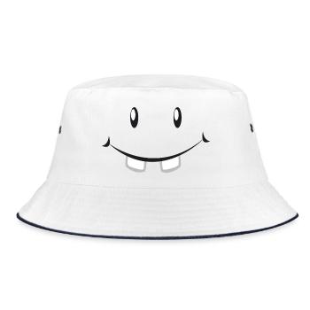 Sourire noir et blanc avec des dents - Bob - blanc/marine - Devant