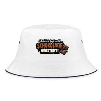 Schokolade versteht! - Bucket Hat - Weiß/Navy - Vorne