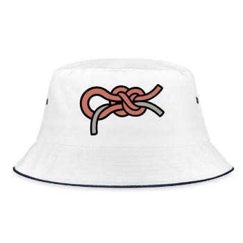Kletterknoten Achterknoten Klettern Bouldern - Bucket Hat - Weiß/Navy - Vorne