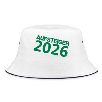 Aufsteiger 2026 Grünes Momentum - Bucket Hat - Weiß/Navy - Vorne