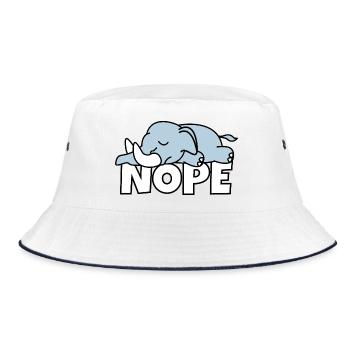 Fauler Elefant Nope Not Today Faulpelz Afrika - Bucket Hat - Weiß/Navy - Vorne