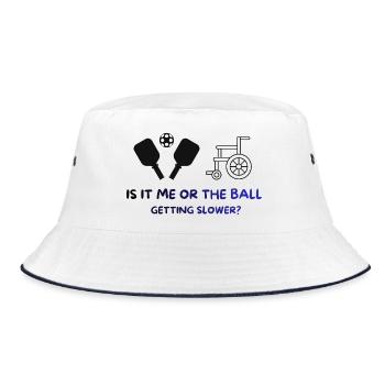 Pickleball Shirt - Ball wird langsamer, lustig - Bucket Hat - Weiß/Navy - Vorne