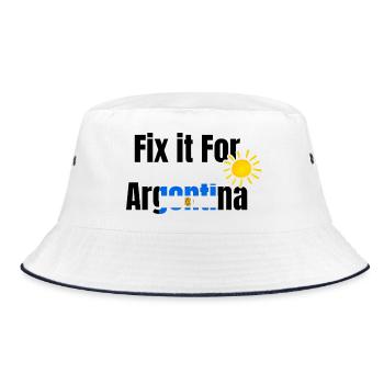 Fixez-le pour le logo du Soleil Argentin - Bob - blanc/marine - Devant