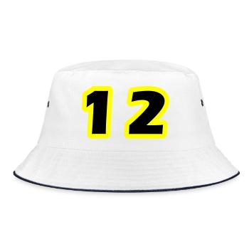 12 Number Symbol - Bucket Hat - white/navy - Front