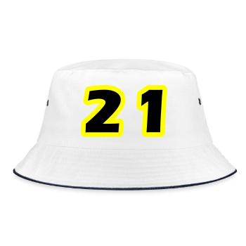 21 Number Symbol - Bucket Hat - white/navy - Front