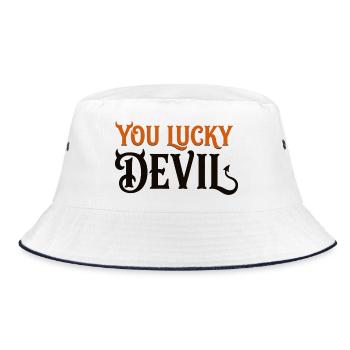 You Lucky Devil - Funny Devil Halloween T-Shirt - Bob - blanc/marine - Devant
