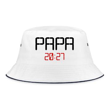 Baby Papa 2027 - Bucket Hat - Weiß/Navy - Vorne
