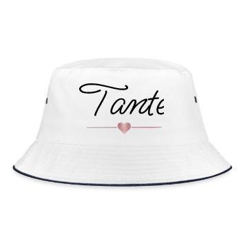 Best Aunt with Heart – Family Gift - Bucket Hat - white/navy - Front