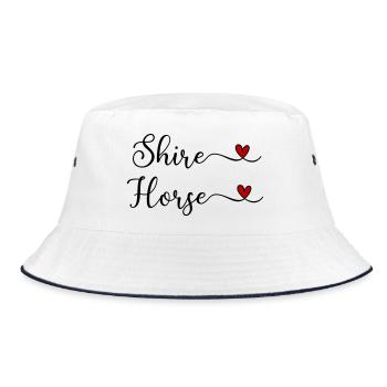Shire Horse with a Heart - Bucket Hat - white/navy - Front