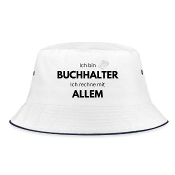 Ich bin Buchhalter ich rechne mit allem - Bucket Hat - Weiß/Navy - Vorne