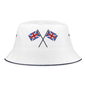 Flagge Großbritanniens - Bucket Hat - Weiß/Navy - Vorne