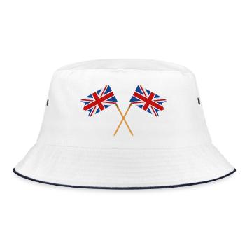 Flagge Großbritanniens - Bucket Hat - Weiß/Navy - Vorne