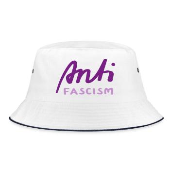 Anti Faschismus - Bucket Hat - Weiß/Navy - Vorne