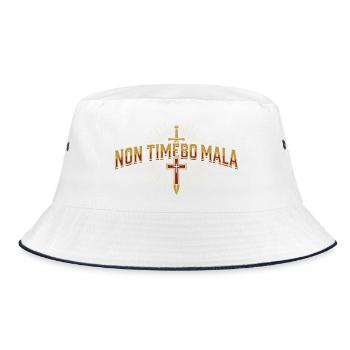 Non Timebo Mala - Bucket Hat - Weiß/Navy - Vorne