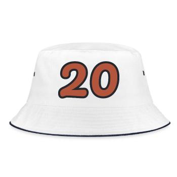 20. 20. JAHRESTAG. 20-JÄHRIGES JUBILÄUM. 20 JAHRE. - Bucket Hat - Weiß/Navy - Vorne