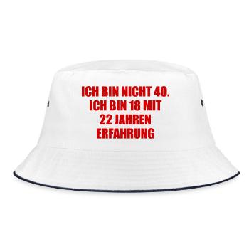 Jung mit Erfahrung - Bucket Hat - Weiß/Navy - Vorne
