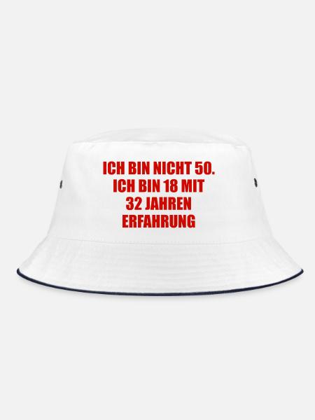 50 mit 32 Jahren Erfahrung - Bucket Hat - Weiß/Navy