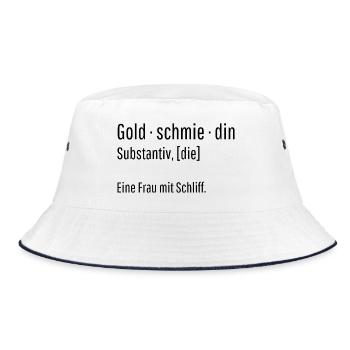 Goldschmiedin Substantiv Definition Geschenk - Bucket Hat - Weiß/Navy - Vorne