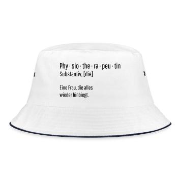 Physiotherapeutin Substantiv Definition Geschenk - Bucket Hat - Weiß/Navy - Vorne