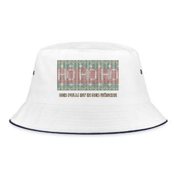 Ho Ho Ho - der Strick ist in der Wäsche - Bucket Hat - Weiß/Navy - Vorne