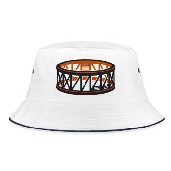 Raketenbasis Startrampe Grafik - Bucket Hat - Weiß/Navy - Vorne