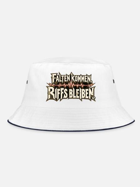 Metal Fan Rock Fan Heavy Metal Riffs - Bucket Hat - Weiß/Navy