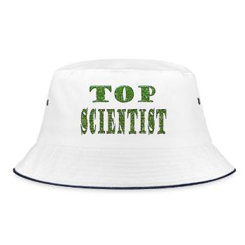 Top Scientist Green Texture - Bucket Hat - white/navy - Front
