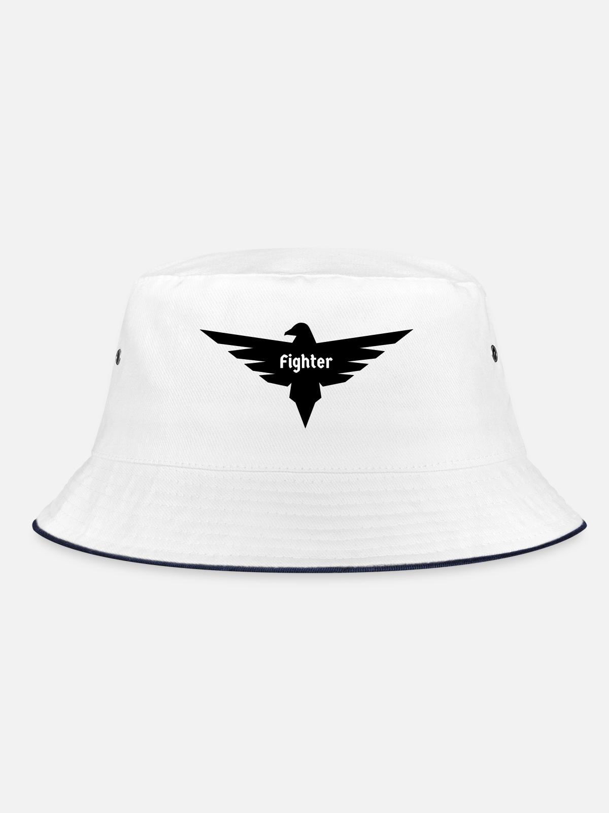Adler Fighter - Bucket Hat - Weiß/Navy - Vorne