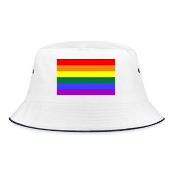 Gay Pride - Bucket Hat - Weiß/Navy - Vorne
