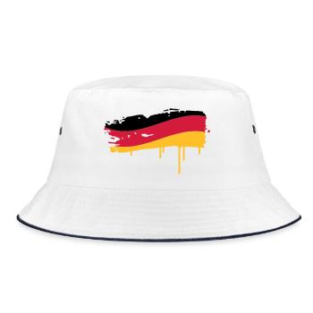 Germany flag painted with a brush stroke - Bucket Hat - white/navy - Front