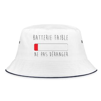 batterie faible, ne pas déranger - Bob - blanc/marine - Devant