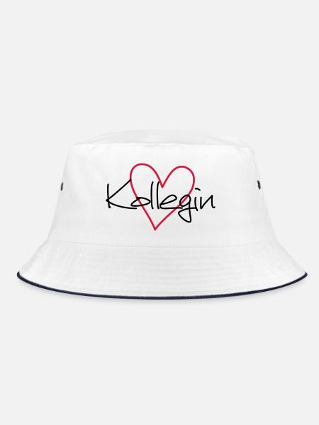 Colleague heart favorite colleague gift - Bucket Hat - white/navy - Front