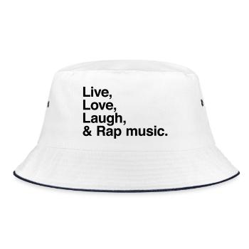 live love laugh and rap - Bucket Hat - white/navy - Front
