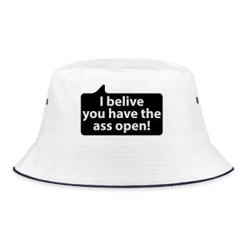 I belive you have the ass open | german phrases - Bob - blanc/marine - Devant