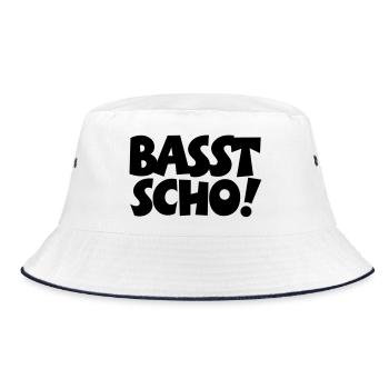 Basst Scho - Bucket Hat - Weiß/Navy - Vorne