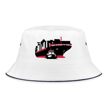 container ship - Bucket Hat - white/navy - Front