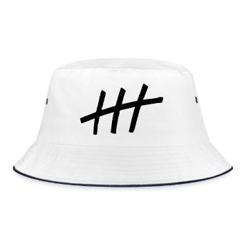 Hamburg Drawing - Bucket Hat - white/navy - Front