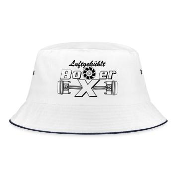 Boxermotor, Boxer, Motor, Luftgekühlt (25) - Bucket Hat - Weiß/Navy - Vorne