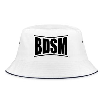 bdsm latex fetish bondage master dominates mistress - Bucket Hat - white/navy - Front