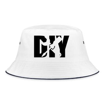 DIY - Bucket Hat - white/navy - Front