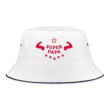 Super Papa ! - Bucket Hat - white/navy - Front